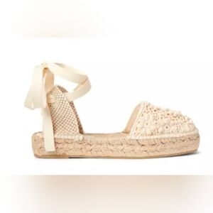 POLO Ralph Lauren CREAM Women's Macramé Platform Espadrille, US 9